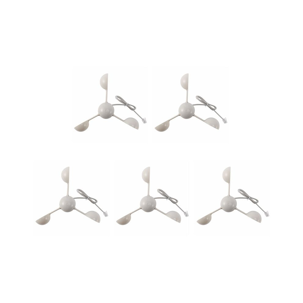 5X Wh-Sp-Ws01 Anemometer Wind Speed Measuring Instrument Wind Speed Sensor Meteorological Instrument Accessories White 6034215243673