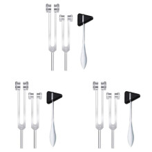 6X Neurological Tuning Fork, 128Hz+256Hz Silver, Aluminum Alloy Body Weighted Tuning Forks for Healing Chakra Set