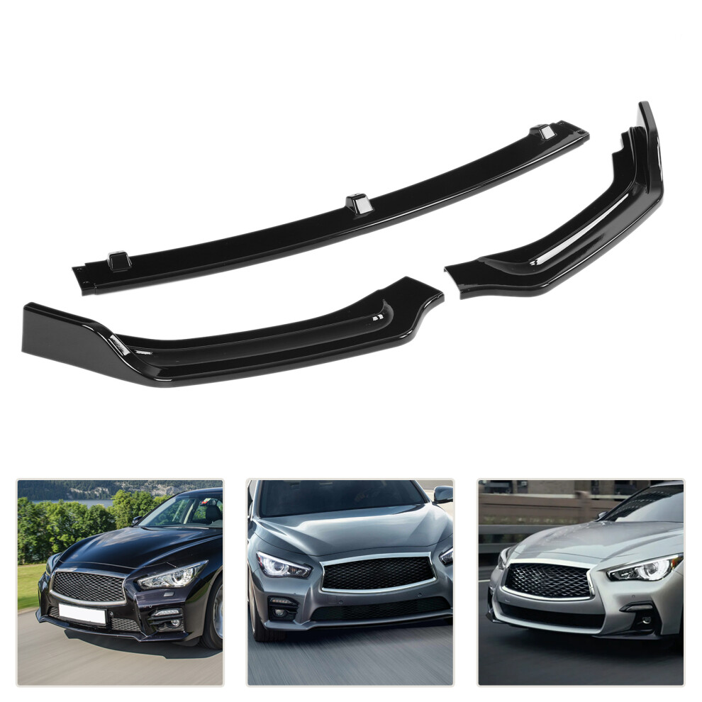 Front Bumper Lip Splitter 3Pcs Gloss Q50 Black 7055741721472
