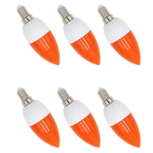 6X E14 LED Color Candle Tip Bulb, Color Candle Light,Red