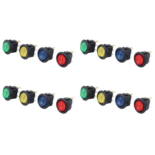 16 X 12V LED Illuminated Rocker -Off Toggle SPST  Dash Light Car Boat