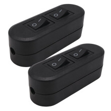 Eingebetteter Drahtschalter, Schwarzer Duplex-Schalter, Gerader Wippschalter, Geeignet für Dual-Control-Schreibtischlampe