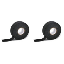 2X Zwarte Autoflaneltape Vlamvertragende Isolerende Kleefband Fluwelen Harnastape 9mmx25m
