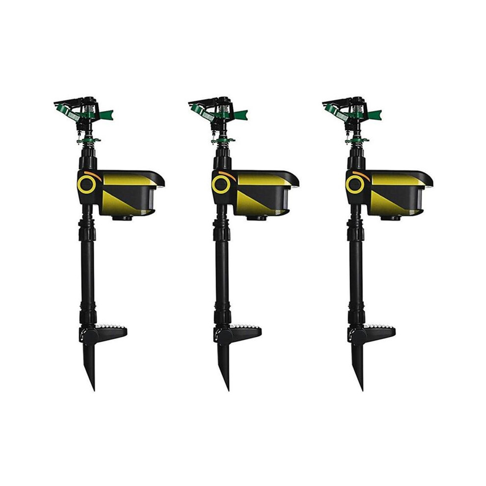 3X Sprinkler Automatic Rotating Large Area Solar Motion Activated Animal Repellent Sprinkler Garden Animal Deterrent 6032999204422
