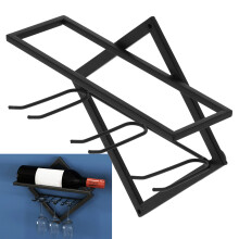 Wall Mounted Iron Wine Rack Shelf 27x25.5cm Household Home Bar Storage