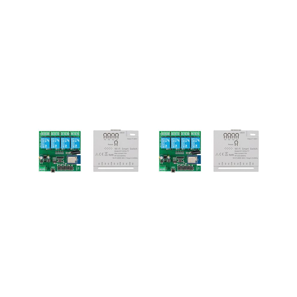 2X 4Ch Tuya Wifi Diy Timer 7-32V Usb 5V 2.4G Smartlife Home Automation Module For Iftt Alexa Home 6032267916156