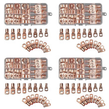 280pcs Wire Lug Connector Ring SC6-25 Copper Connectors Bare Cable Electric Crimp Terminal Connector Kit