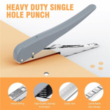 2X Heavy Duty Single Hole Punch,Hole Puncher 25 Sheets Capacity Paper Punch for Paper ID PVC Cards Scrapbook 8MM