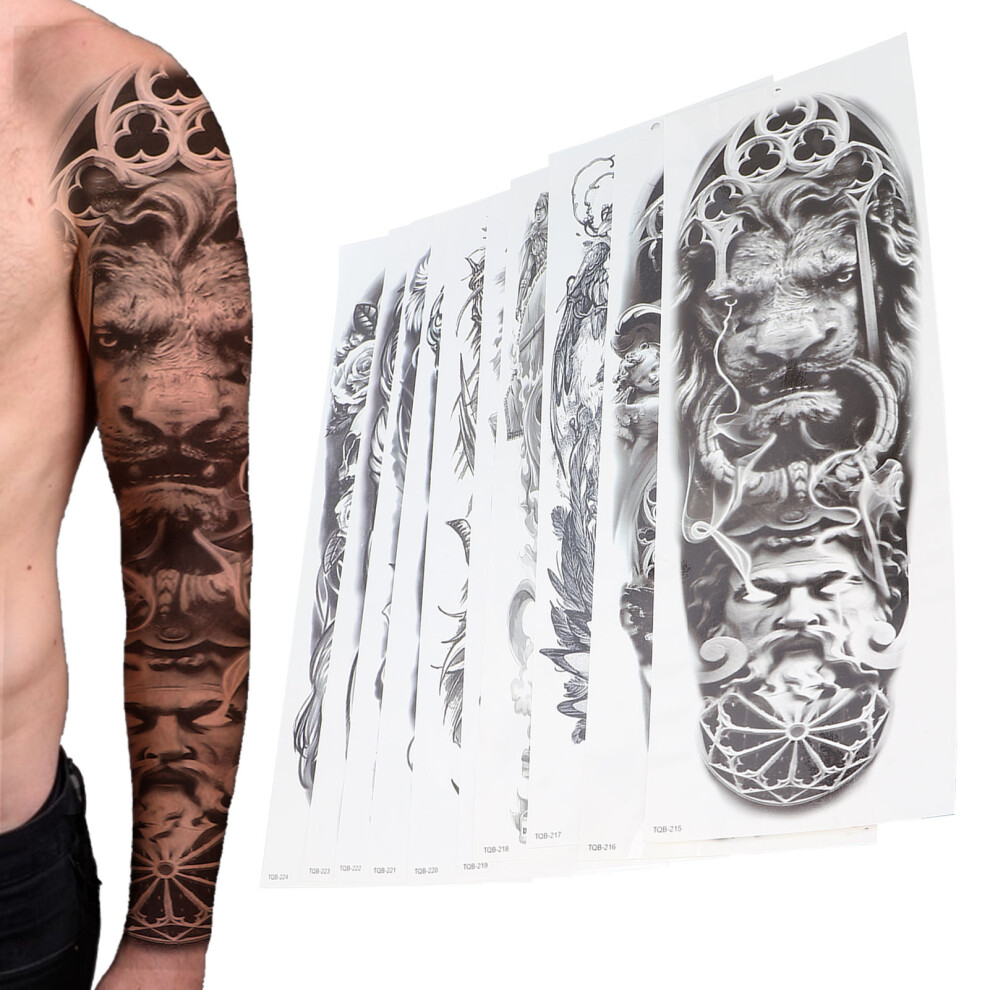 Waterproof Full Arm Temporary Tattoo Stickers Set TQB-215 to TQB-224