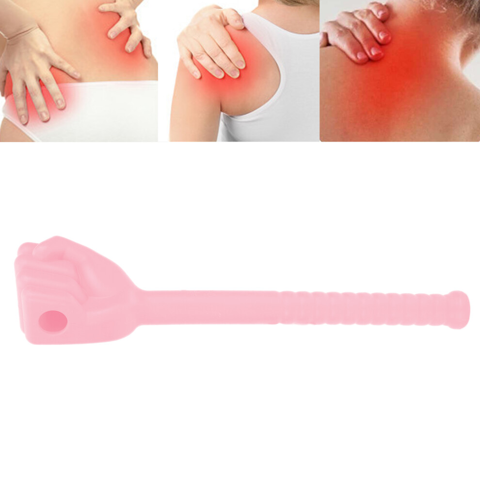 Pink Silicone Fist Massage Hammer For Meridians, Flexible & Antislip