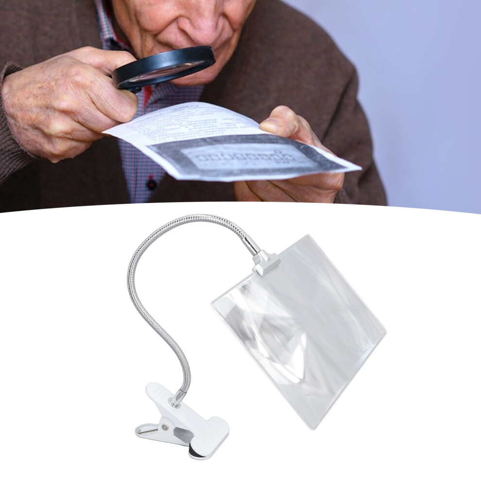 Full Page Viewing Magnifier 4X Large with Adjustable Gooseneck for Seniors