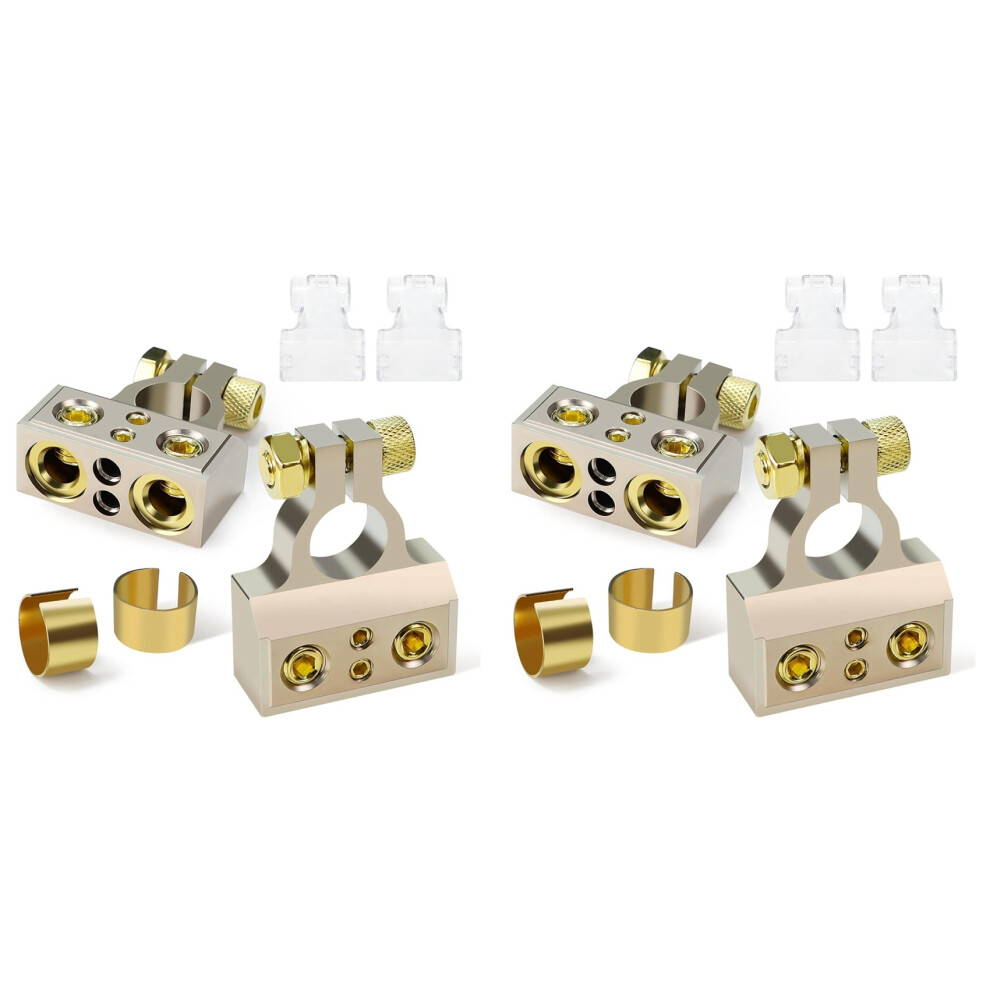 2X Battery Terminals, 0/4/8/10 Gauge Battery Terminal Connectors With Shims And Covers, Car Battery Cable Ends 6031106867413