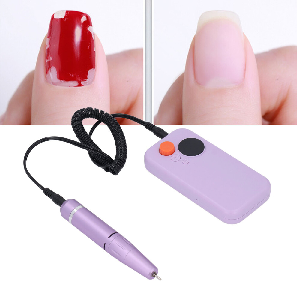 Purple Portable Electric Nail Drill 30000Rpm 2600Mah Battery