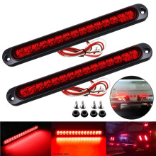 16Pcs 10Inch 15 LED Trailer Light LED Stop Turn Tail Light Third Brake Bar Strip for Heavy Duty Boats Trucks Red