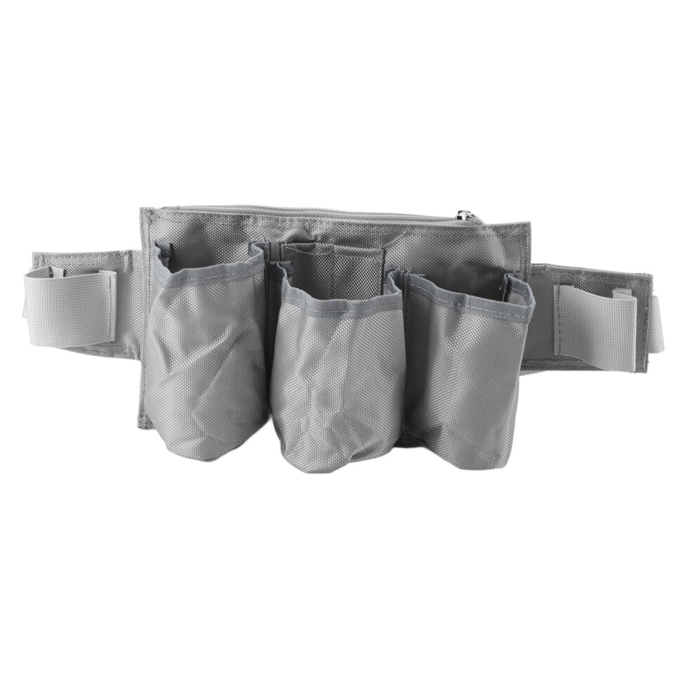 Gray Waterproof Oxford 3-Pocket Tool Belt Pouch Organizer For Electricians