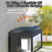 Lampe Solaire Extérieure sur Pilier, Éclairage de Jardin, Applique Murale Solaire Européenne, Étanche, pour Porche, Balcon, Porte de Garage