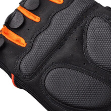 Atmungsaktive, rutschfeste Sporthandschuhe mit Stoßdämpfung für Radfahren, orange, Größe L