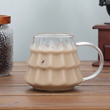 2X Transparent Coffee Mug with Handle Christmas Tree Shape Milk Breakfast Glass Cup Kitchen Drinkware