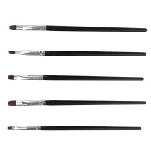 5St Nail Art Borstel Set Zwart Voor Manicure Dotting Pen Thuisgebruik