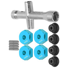 RC Auto 12mm Radmutteradapter mit 5mm Mutter & Kreuzschlüssel-Set für 1/10 Maßstab Blau