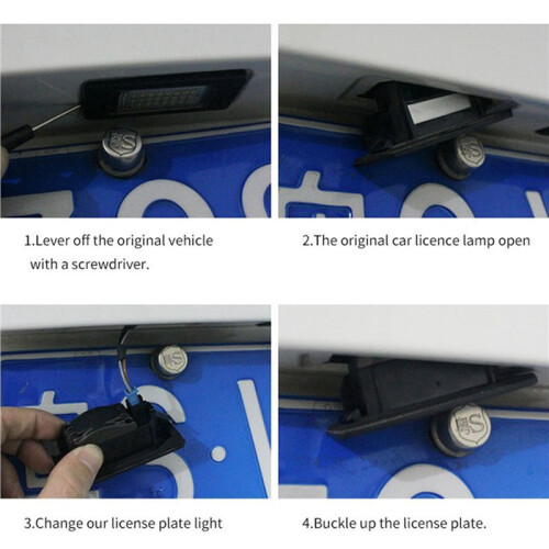 4x Car LED Nummerskylt Light 24-SMD LED Nummerskylt Light Passar för  147 156 159 166