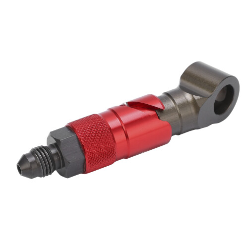 Universal Curved Aluminum Brake Line Quick Release Adapter Fitting, Red 2