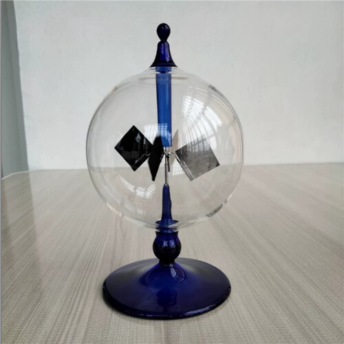 2X 4 Blades Rotating Glass Windmill Solar Powered Crookes Radiometer Light Mill/Educational Teaching Study Tool A 2