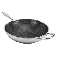 Honeycomb Bottom Wok 32cm 304 Stainless Steel