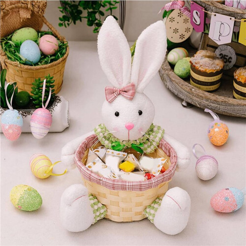 4X Easter Candy Dish, Bunny Easter Basket, Easter Candy Storage Basket, Gift Box for Table Decor Easter Gift,A 2