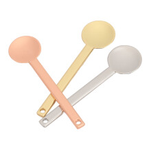 3pcs Metal Cosmetic Spatulas, Round Head, Lightweight Makeup Tool