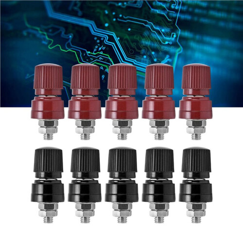 10 Pairs Brass Plated Binding Posts, M6 Thread Terminal, Wide Application, Easy to Distinguish, Strong Conductivity 2