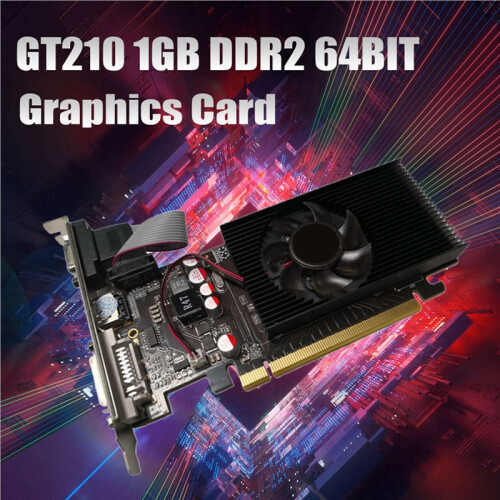 3X Placa de Vídeo GT210 1GB DDR2 64 Bits PCIE 2.0 GPU Compatível com  DVI VGA para Desktop 2