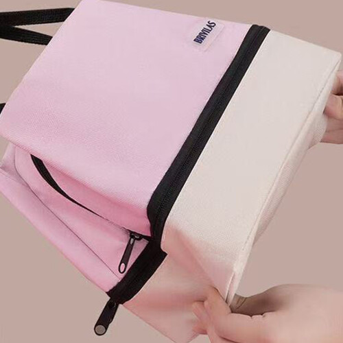 (Pink) Double Layer Insulated Lunch Bag - Reusable & Easy Clean 2