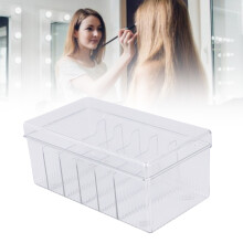 Clear Lash Storage Box with 6 Compartments Dustproof Organiser for Beauty Care