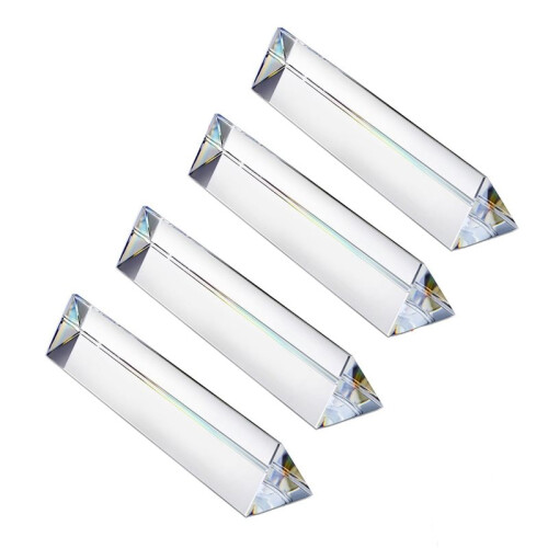 8 Peças 6 Polegadas Lente Óptica Transparente Prisma Triangular de Vidro para Fotografia Ciência Sala de Aula Rainbow Maker Art Decor 1