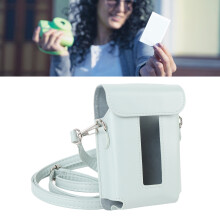 Modisches PU-Smartphone-Druckerhülle für Link 3 mit Schultergurt, kratzerfest, 10x4x13,5 cm