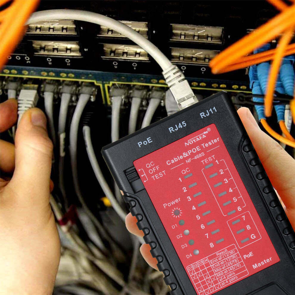 Network Cable & Poe Tester Rj45/Rj11 2000M Detection Led Indicator 8371391109880