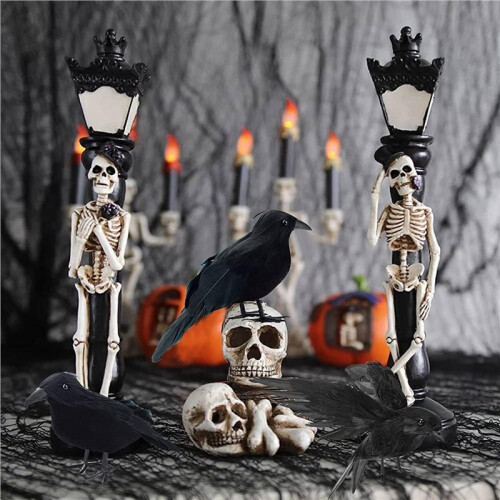 24Pcs Halloween Black Crows Feathered Crows Realistic Looking Handmade Feathered Crow , 3 Styles 2