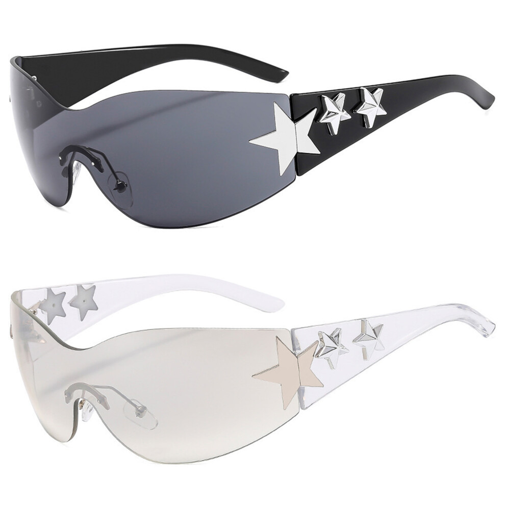 Reach-Tools (2-Piece Set) Trendy Frameless Sunglasses For Driving & Outdoor