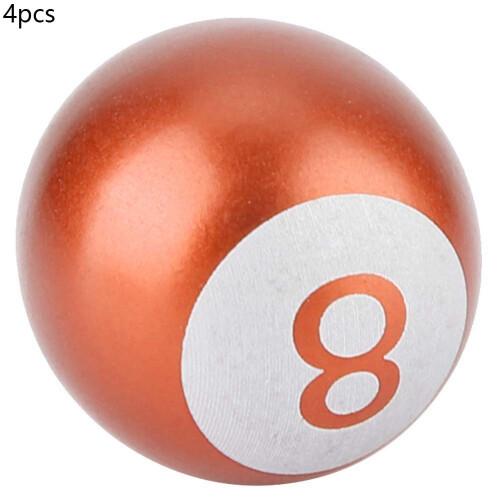 Orange Aluminium 8-Ball Dust Caps 4 Pack 2