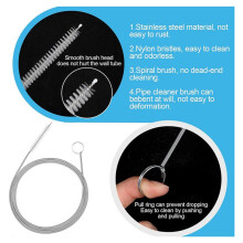 12pcs 61 Inch Feeding Tube Cleaning Brush Long Drain Brush Flexible Pipe Cleaning Brush Wire Brush,Straw Cleaning Brush