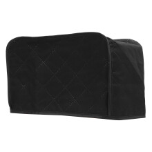 Schwarzer Polyester-Toasterhaube, rutschfester Staubschutz, gesteppft, Kleingerät