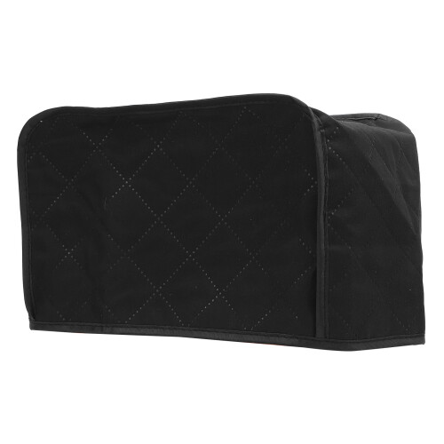 Schwarzer Polyester-Toasterhaube, rutschfester Staubschutz, gesteppft, Kleingerät