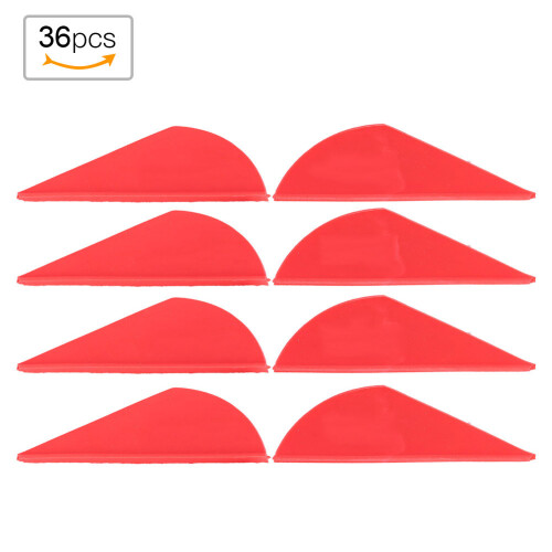36pcs Red Rubber Arrow Fletches for Compound Bow DIY Accessory 1