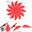 36pcs Red Rubber Arrow Fletches for Compound Bow DIY Accessory 3
