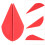 36pcs Red Rubber Arrow Fletches for Compound Bow DIY Accessory 6
