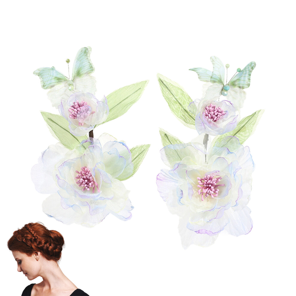 Bright-Home Handmade Floral Design Headpieces Temperament Clips Mauve Flower Headpiece For Gown Dress Hairstyle Making Tools