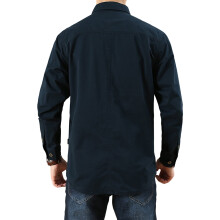 (Dark Blue, 3XL) Men\'s Oversize Casual Shirt with Pocket