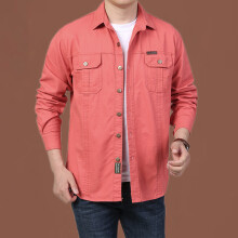 (red, 5XL) Men\'s Oversize Casual Shirt with Pocket
