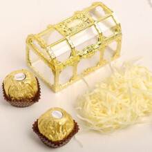 12pcs Gold Wedding Favor Boxes, 9x5.5cm, Plastic Sugar & Gift Boxes